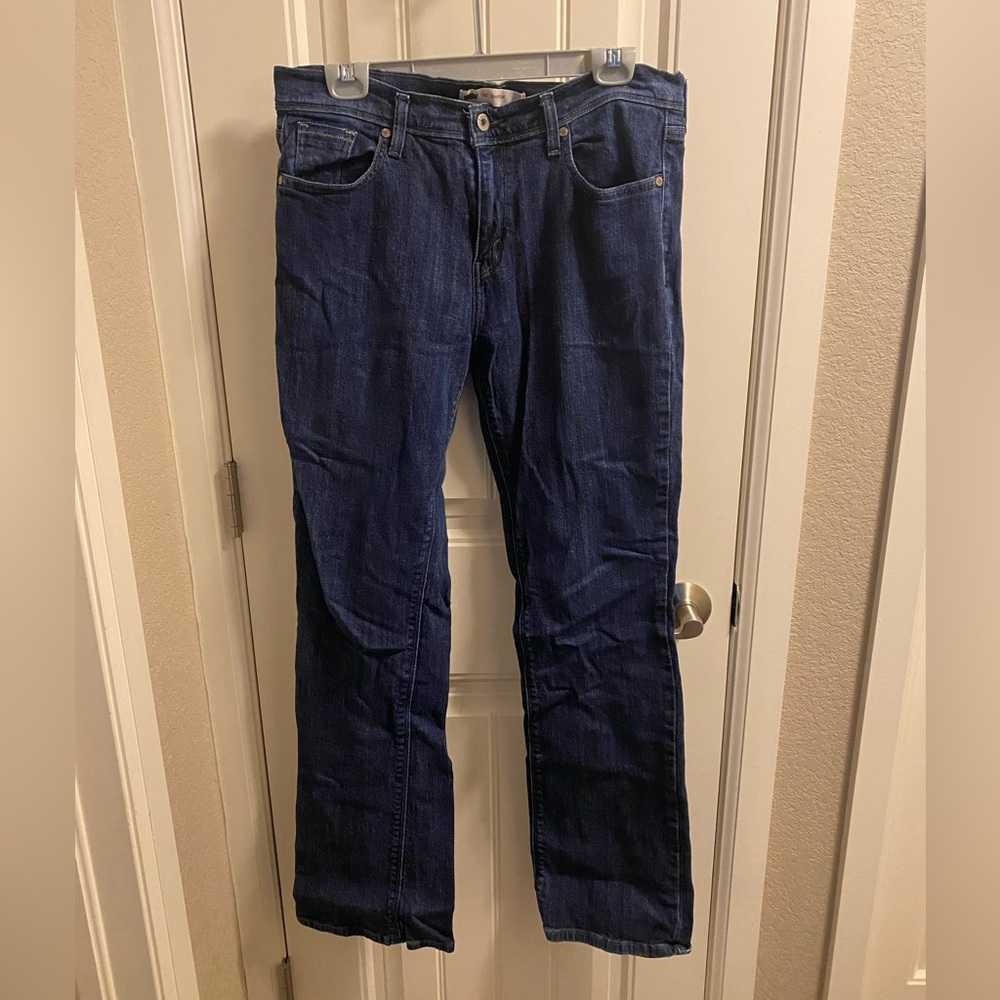 Levis Jeans 10 L 515 Boot Cut Stretch Dark Blue Denim Flap Pkts Bootcut 10L